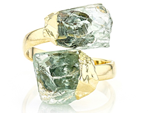 Artisan Collection Of Brazil™ Rough Prasiolite 18k Yellow Gold Over Brass Ring - Size 9