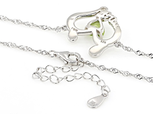 0.64ct Manchurian Peridot™ Rhodium Over Sterling Silver 