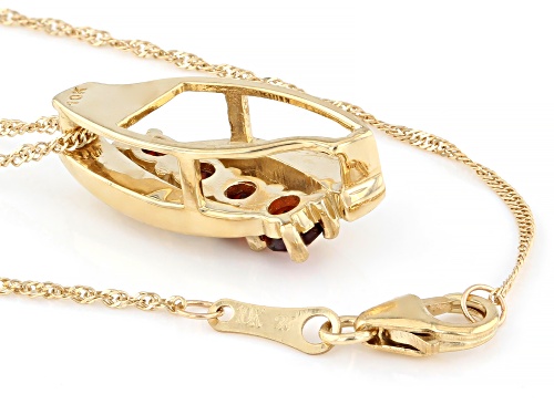 0.65ctw Vermelho Garnet™ 10K Yellow Gold 4-Stone Pendant With Chain