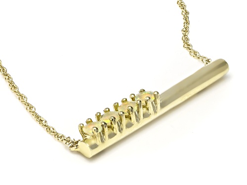 0.25ctw Ethiopian Opal 10K Yellow Gold 4-Stone Necklace - Size 19