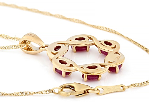 1.47ctw Ruby 14K Yellow Gold 6-Stone Pendant With Chain