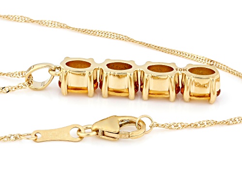 0.33ctw Madeira Citrine 10K Yellow Gold 4-Stone Pendant With Chain