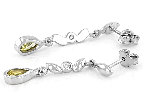 Bella Luce ® 1.30ctw Green Peridot And White Diamond Simulants Rhodium Over Silver Earrings