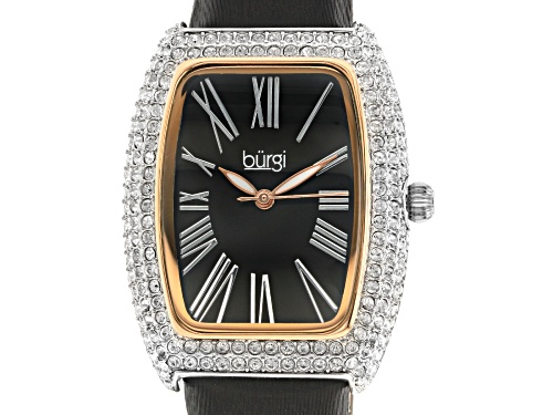 Burgi™ Crystals and Leather Band Watch