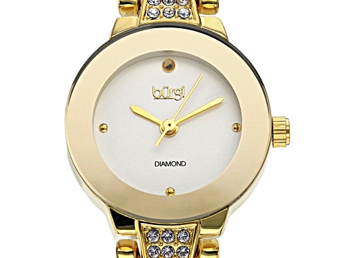 Burgi™ Crystals Gold Tone Stainless Steel Watch Gift Set