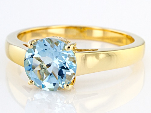 1.91ct Round Glacier Topaz™ 18k Yellow Gold Over Sterling Silver December Birthstone Ring - Size 7