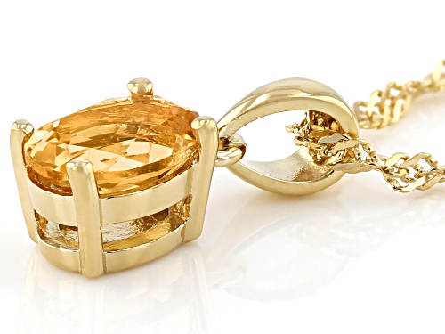 0.94ct Oval Brazilian Citrine 18k Yellow Gold Over Silver November Birthstone Pendant With Chain