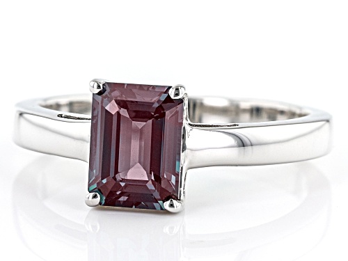 1.70ct Lab Created Alexandrite Rhodium Over Sterling Silver June Birthstone Ring - Size 7