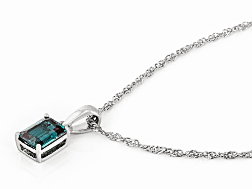 1.70ct Lab Created Alexandrite Rhodium Over Sterling Silver June Birthstone Pendant With Chain