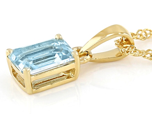 1.45ct Glacier Topaz™ 18k Yellow Gold Over Sterling Silver December Birthstone Pendant With Chain