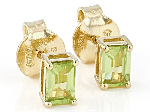 1.02ctw Manchurian Peridot™ 18k Yellow Gold Over Sterling Silver August Birthstone Earrings