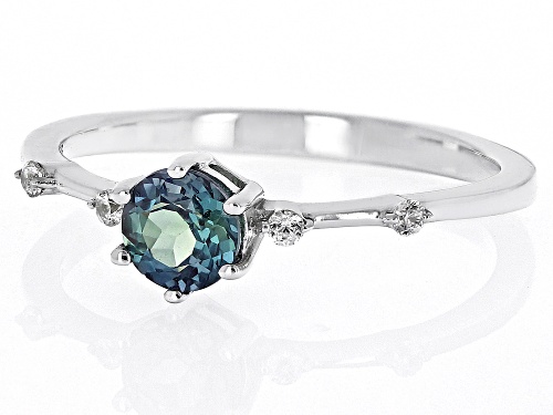 .48ct Lab Alexandrite with .07ctw White Zircon Rhodium Over Sterling Silver June Birthstone Ring - Size 6
