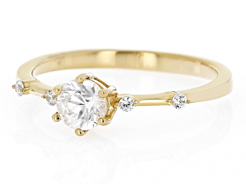 .67ctw White Zircon 18k Yellow Gold Over Sterling Silver April Birthstone Ring - Size 10