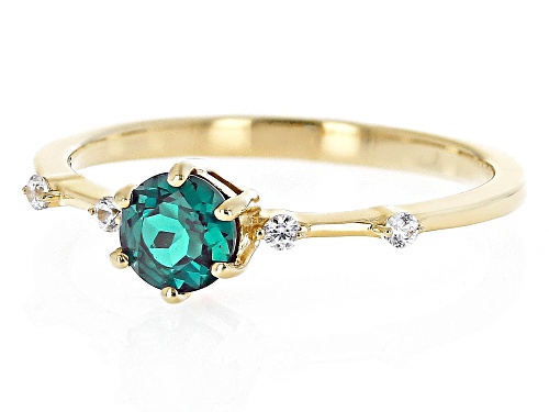 .48ct Lab Alexandrite with .07ctw White Zircon 18k Yellow Gold Over Silver June Birthstone Ring - Size 9