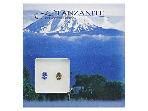 Tanzanite Collectors Edition  Set Of Two Tanzanite & Zoisite Avg 1.40ctw 7x5mm Oval
