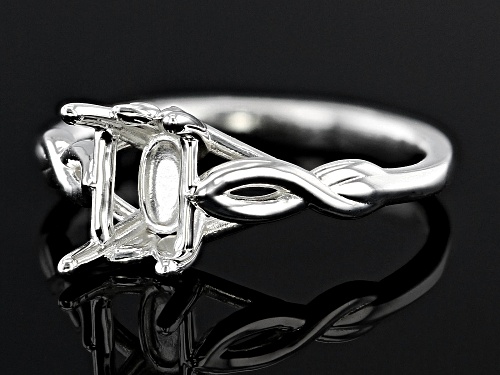 Sterling Silver 8x6mm Emerald Cut Solitaire Ring Casting