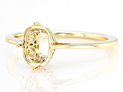 14K Yellow Gold 9x7mm Cushion Solitaire Ring Casting