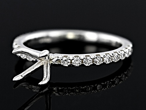 Sterling Silver 6.5mm Round Ring Semi-Mount With White Diamond Accent