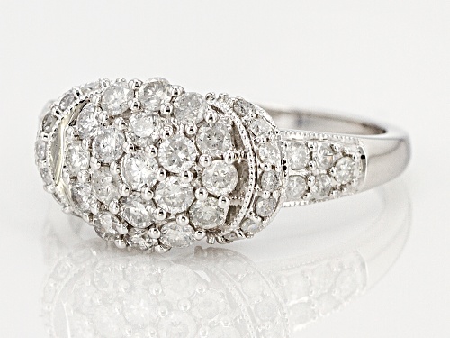.85ctw Round White Diamond 10k White Gold Ring - Size 8