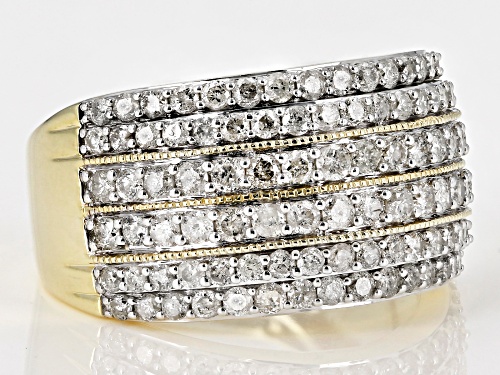 1.50ctw Round White Diamond 10k Yellow Gold Ring - Size 8
