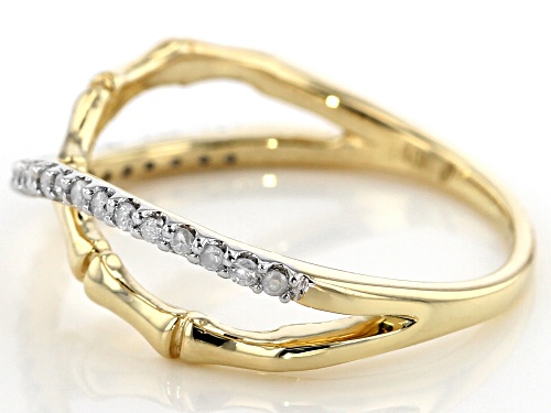 0.16ctw Round White Diamond 10k Yellow Gold Ring - Size 6