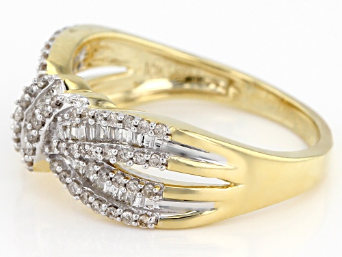 0.50ctw Round Diamond 10K Yellow Gold Ring - Size 6