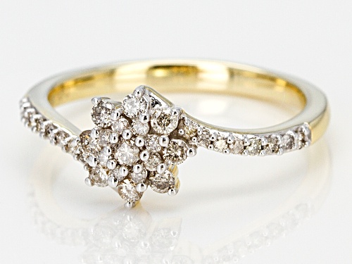 0.35ctw Round White Diamond 10k Yellow Gold Ring - Size 6