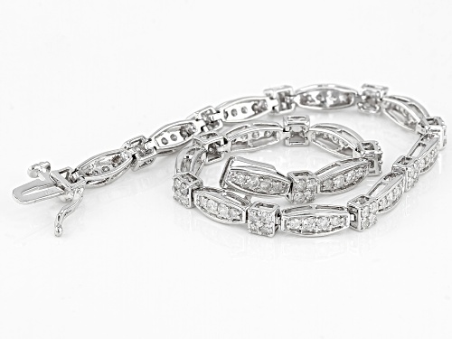 2.00ctw Round White Diamond 10k White Gold Bracelet - Size 7.25