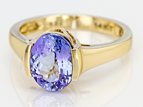 2.75ct Tanzanite Solitaire 14k Yellow Gold Ring - Size 7