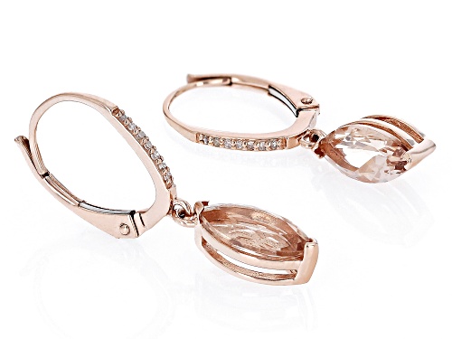 1.50ctw Cor-De-Rosa Morganite™ With 0.04ctw White Diamond 10k Rose Gold Earrings