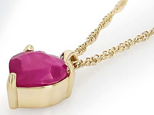 1.27ct John Saul Ruby With 0.02ctw White Diamond 10k Yellow Gold Pendant With Chain