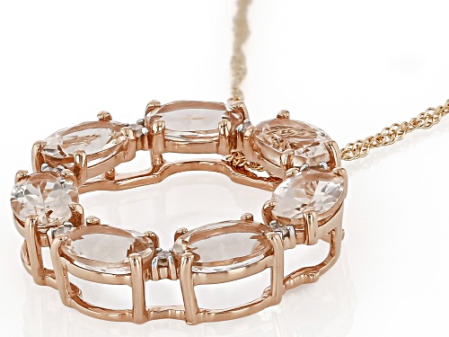 2.75ctw Morganite With 0.05ctw White Diamond 14k Rose Gold Pendant With Chain