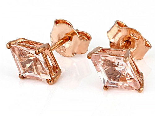 1.00ctw Rhombus Morganite 10k Rose Gold Earrings