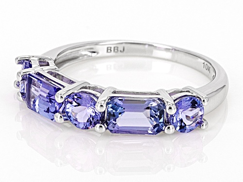1.67ctw Tanzanite Rhodium Over 10k White Gold Ring - Size 7