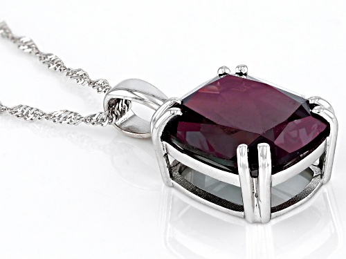 5.27ct Lab Created Alexandrite Rhodium Over 14k White Gold Pendant with Chain