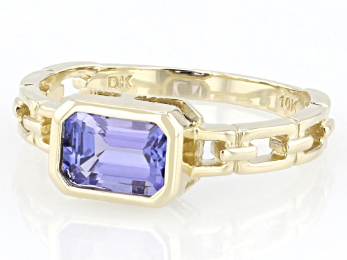 0.85ct Tanzanite 10k Yellow Gold Ring - Size 8