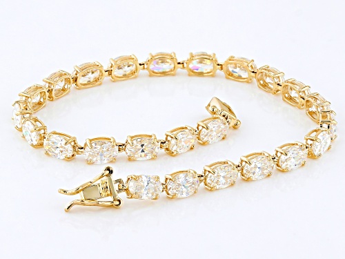 13.06ctw Strontium Titanate 10k Yellow Gold Bracelet - Size 7.25