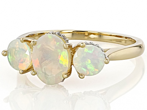 1.18ctw Ethiopian Opal With 0.03ctw White Diamond 10k Yellow Gold Ring - Size 7