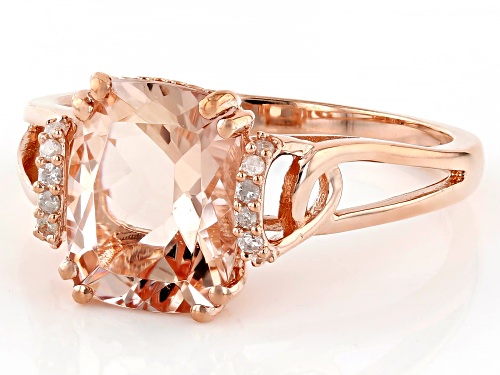 2.43ct Cor-De-Rosa™ Morganite With 0.02ctw White Diamond 10k Rose Gold Ring - Size 3.5