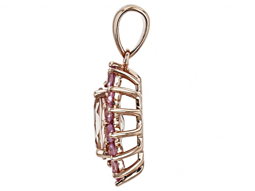 0.95ct Cor-De-Rosa™ Morganite With 0.52ctw Pink Sapphire 10k Rose Gold Pendant