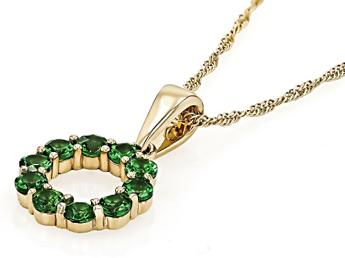 0.60ctw Tsavorite 10k Yellow Gold Pendant With Chain