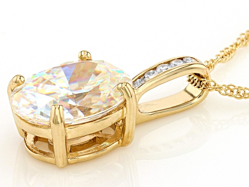 3.23ct Strontium Titanate With 0.04ctw White Diamond 10k Yellow Gold Pendant With Chain