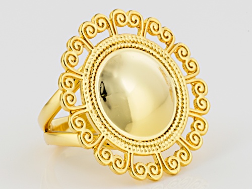 Artisan Gem Collection Of Colombia™ 18k Yellow Gold Over Bronze Shield Ring - Size 7