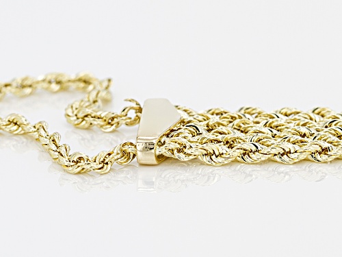 10k Yellow Gold Rope Link Tassel 18 Inch Necklace - Size 18