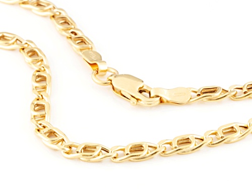 10k Yellow Gold Marquise Link 20 Inch Necklace - Size 20