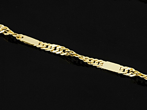 10k Yellow Gold Mirror Stations Twisted Curb Link 20 Inch Necklace - Size 20