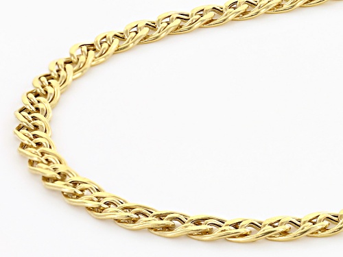 10k Yellow Gold Diamond Cut Double Curb Link 20 Inch Necklace - Size 20