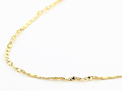 10k Yellow Gold 1mm Twisted Flat Cable Link 18 Inch Chain Necklace - Size 18