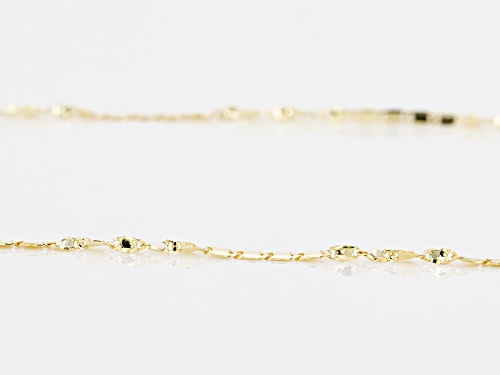 10k Yellow Gold 1mm Twisted Flat Cable Link 20 Inch Chain Necklace - Size 20