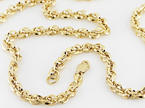 10k Yellow Gold Twisted Cable Link 22 Inch Chain Necklace - Size 22